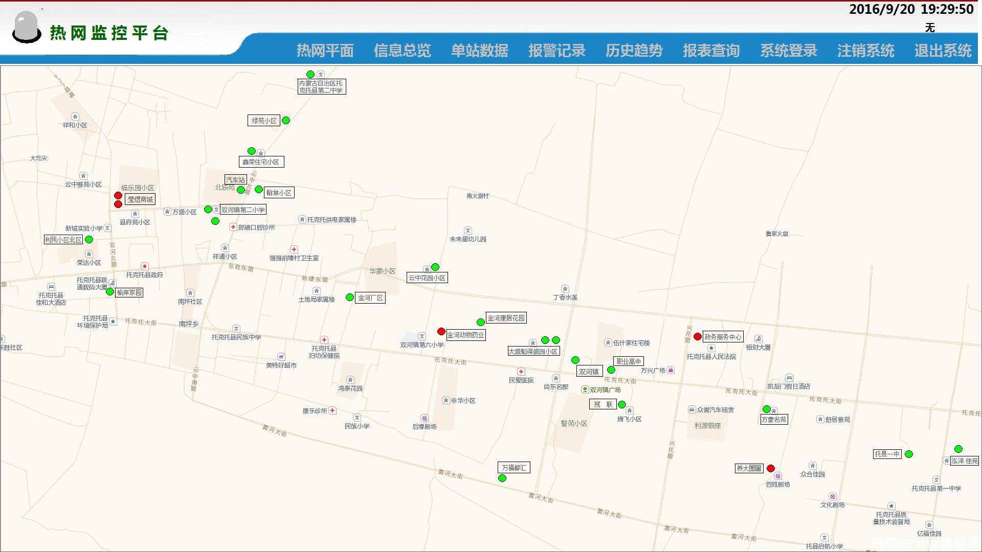 天巨鑫熱網換熱站遠程集中監控系統
